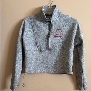 Arkansas Grey Quarter-Zip Pullover Sweatshirt
